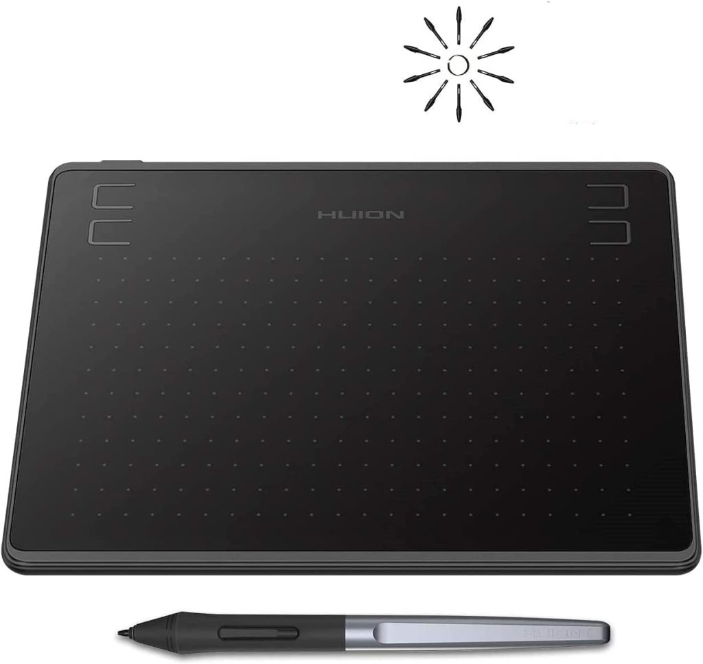 Drawing Tablet HUION HS64 Beginner Graphics Tablet OSU Tablet with Battery-Free Stylus 8192 Pressure Sensitive for Dgital Art, Painting  Design, Compatible with Windows, Mac, Android  Linux