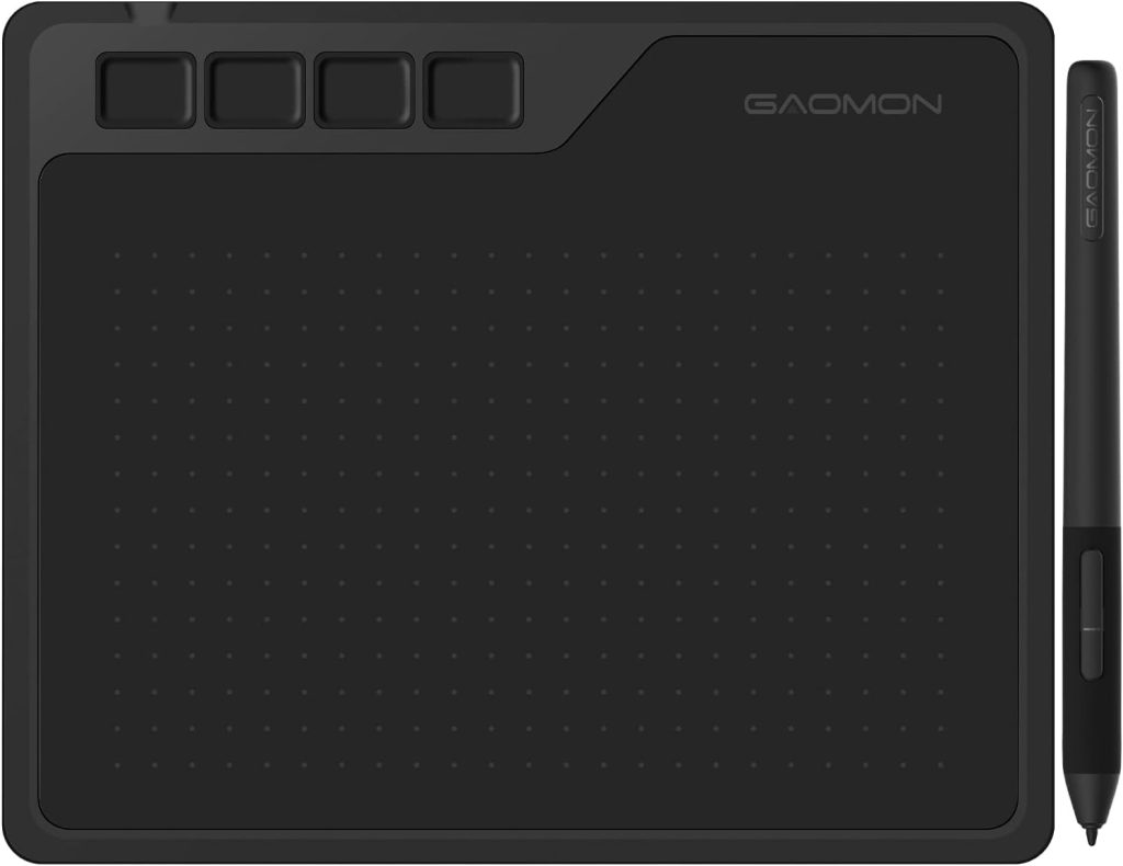 GAOMON S620 6.5 x 4 Inches Graphics Tablet with 8192 Passive Pen 4 Express Keys for Digital Drawing  OSU  Online Teaching-for Mac Windows Android OS