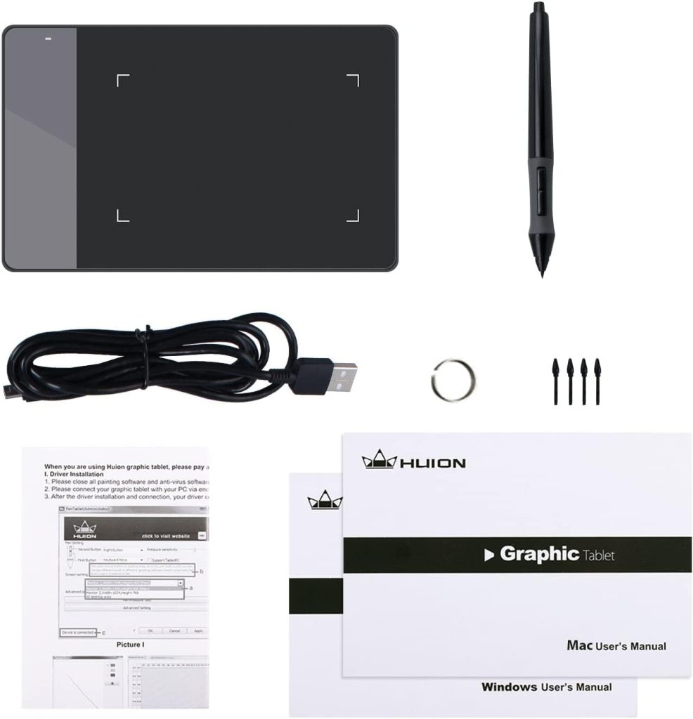 HUION 420 OSU Tablet Graphics Drawing Pen Tablet with Digital Stylus - 4 x 2.23 Inches