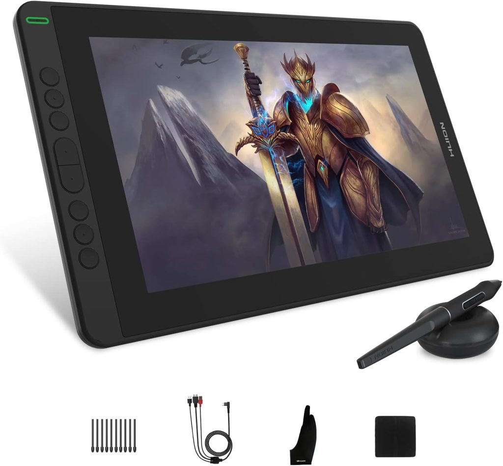 HUION KAMVAS 13 Drawing Tablet with Screen, 13.3 Full-Laminated Graphics Tablet with Battery-Free Stylus Tilt Support for Digital Art, Paint  Design, Work with Mac, PC  Mobile, Black