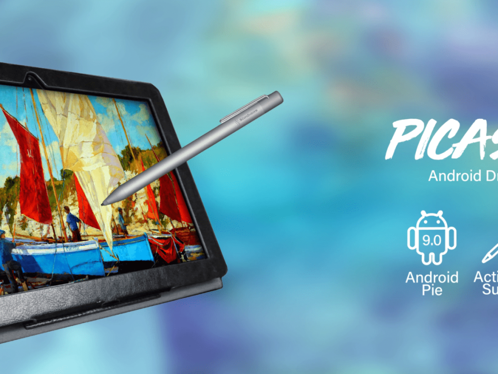 Simbans PicassoTab Drawing Tablet No Computer Needed [4 Bonus Items] Drawing Apps, Stylus Pen, Portable, Standalone, 10 Inch Screen, Best Gift for Beginner Digital Graphic Artist -PCX