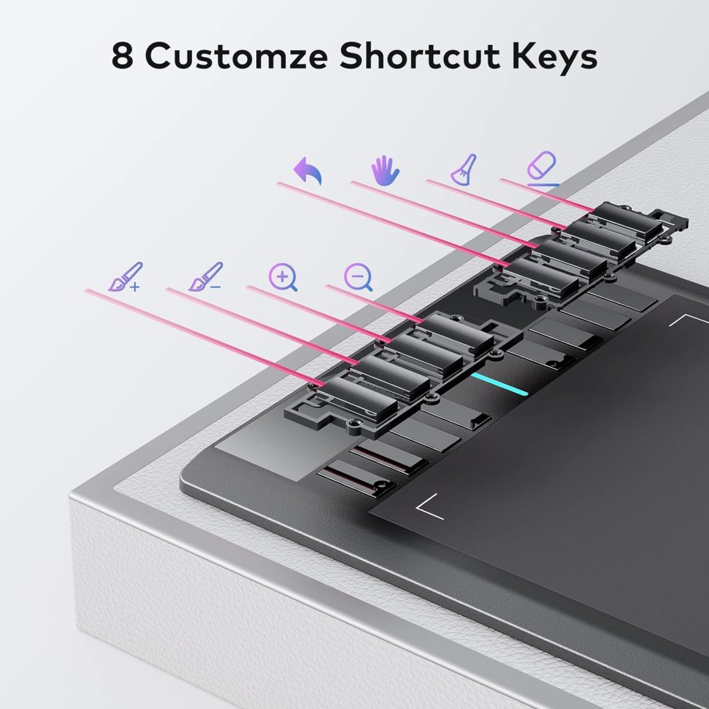 UGEE M708 V3 Graphics Drawing Tablet,10X6 Inches Digital Drawing Tablet with 8 Hot Keys 8192 Levels Pen Compatible with Chromebook, Linux, Windows 7/8/10/11, macOS 10.10
