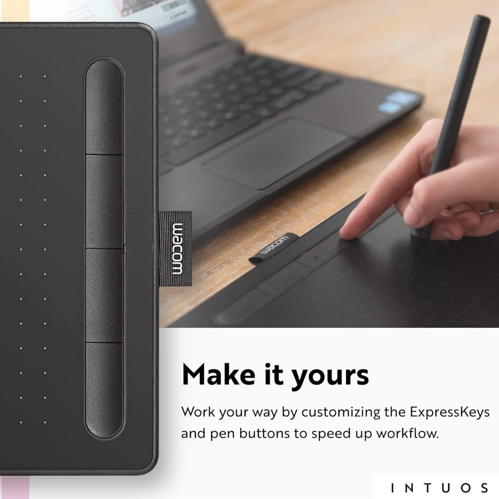 Wacom Intuos Small Graphics Drawing Tablet, includes Training  Software; 4 Customizable ExpressKeys Compatible With Chromebook Mac Android  Windows, drawing, photo/video editing, design  education