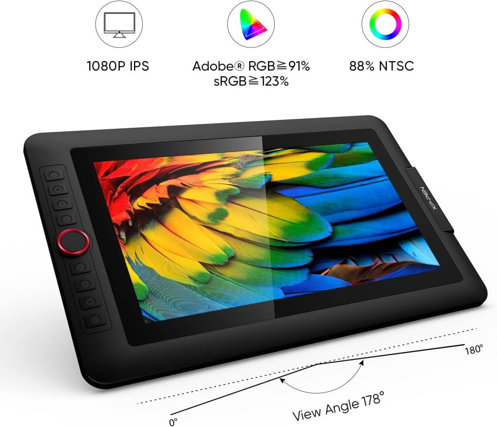 XPPen Drawing Tablet with Screen Full-Laminated Graphics Drawing Monitor Artist13.3 Pro Graphics Tablet with Adjustable Stand and 8 Shortcut Keys (8192 Levels Pen Pressure, 123% sRGB)