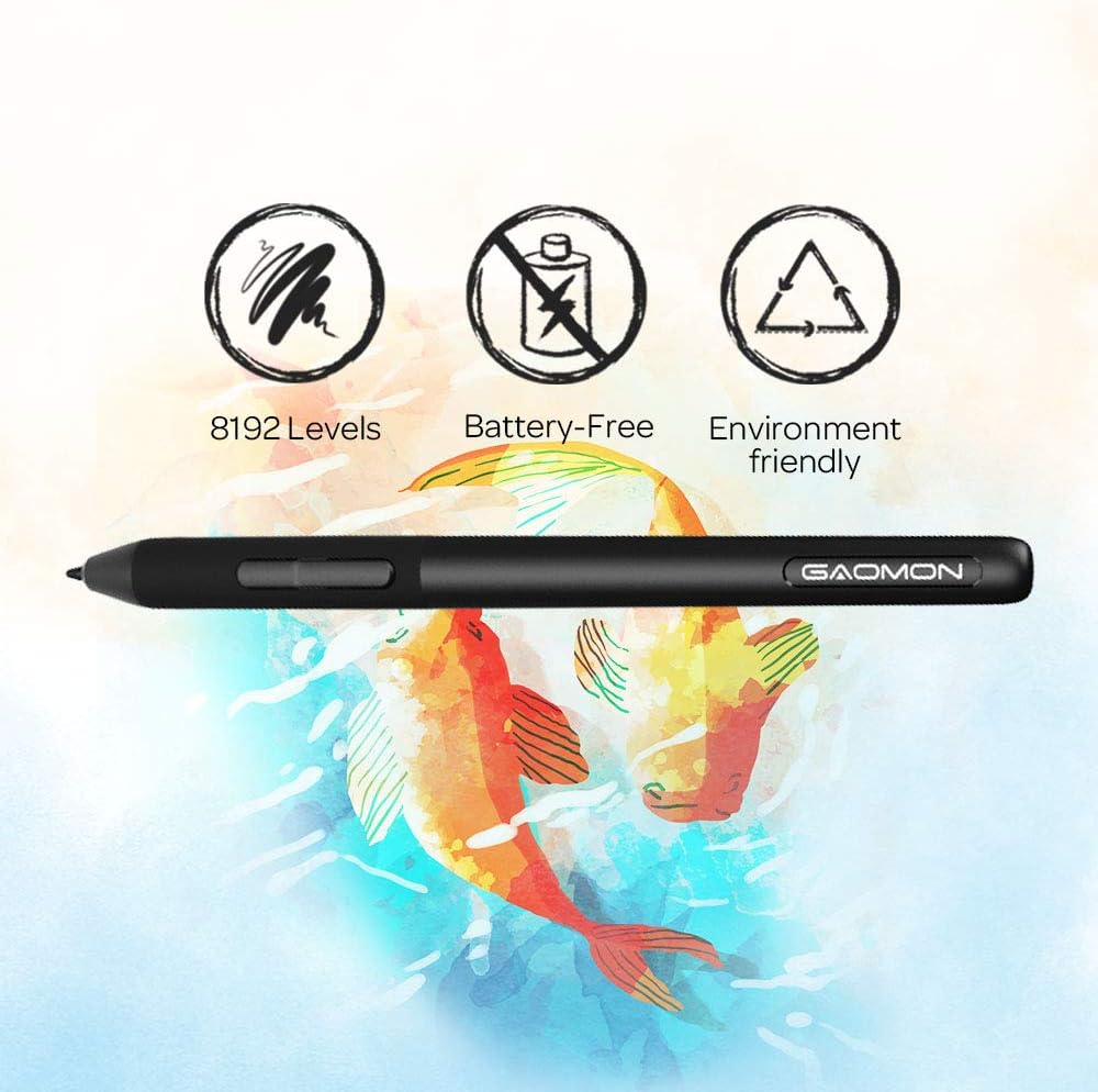 GAOMON S620 Drawing Tablet 6.5 x 4 Inch Graphics Tablet with 8192 Passive Pen 4 Customizable ExpressKeys for Digital Drawing  OSU  Online Teaching-for Mac Windows Android OS